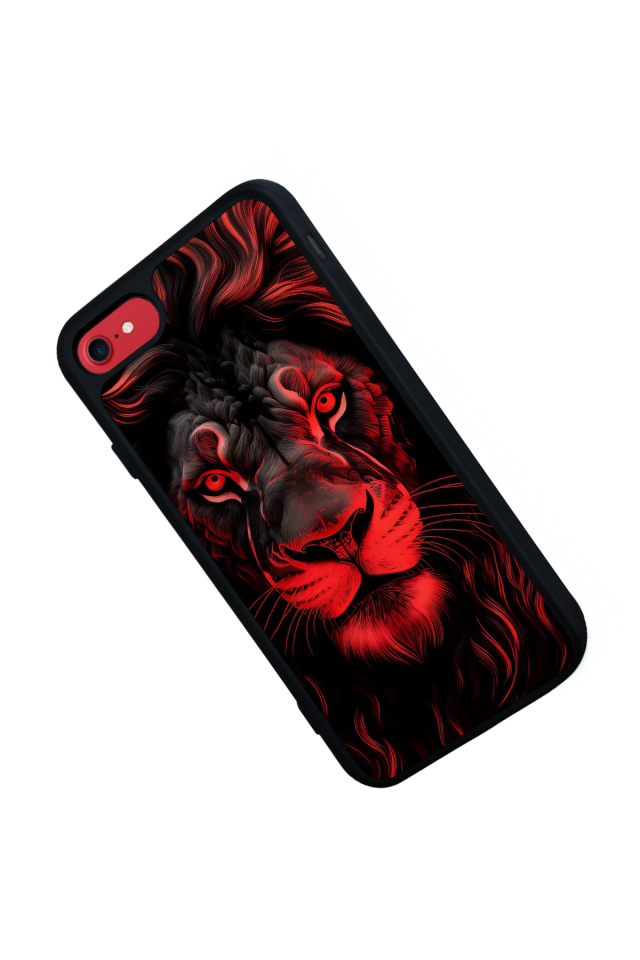 iPhone SE Uyumlu Aslan Tasarımlı Glossy Premium Kılıf