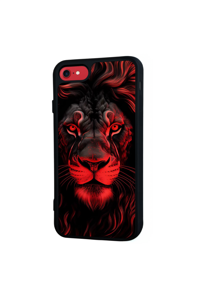 iPhone SE Uyumlu Aslan Tasarımlı Glossy Premium Kılıf