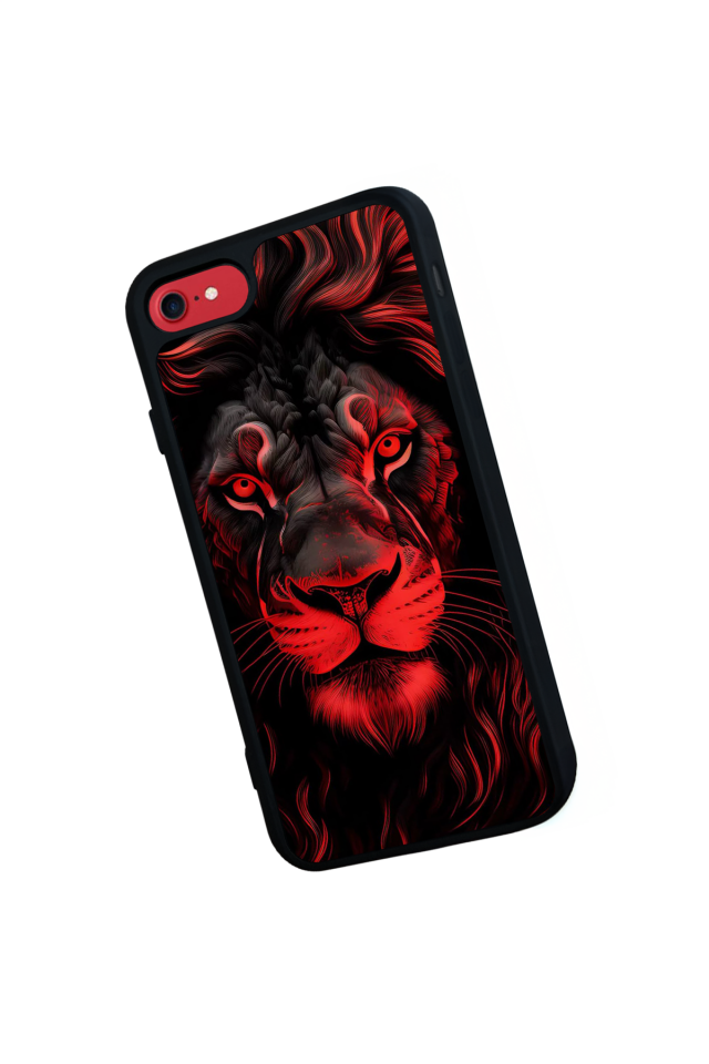 iPhone SE Uyumlu Aslan Tasarımlı Glossy Premium Kılıf