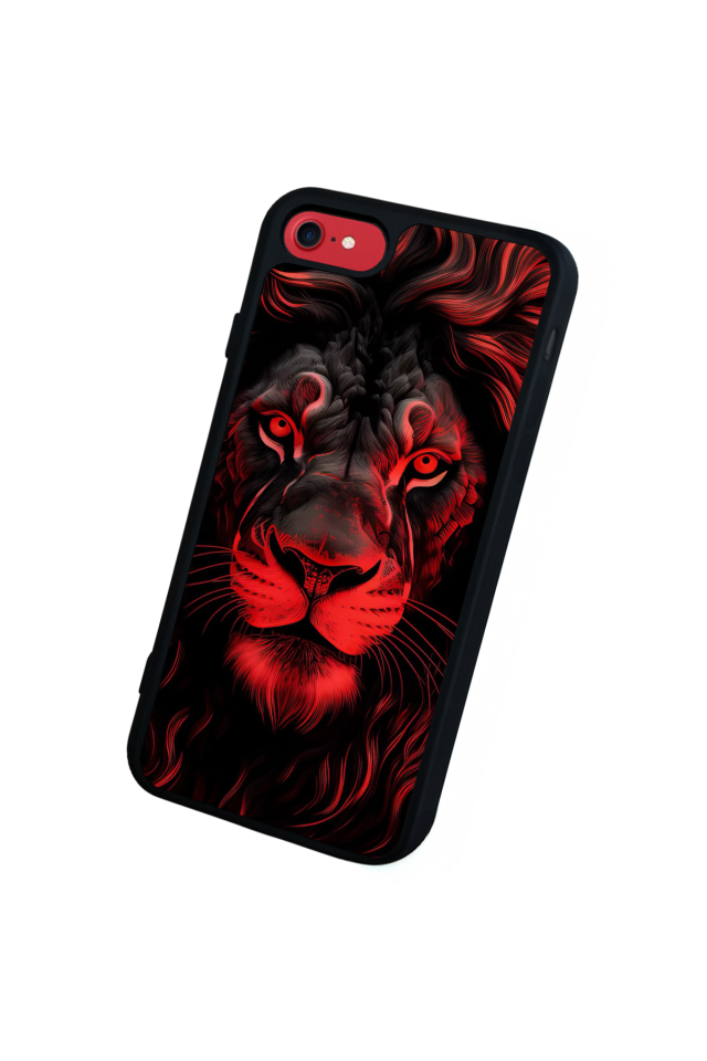 iPhone SE Uyumlu Aslan Tasarımlı Glossy Premium Kılıf