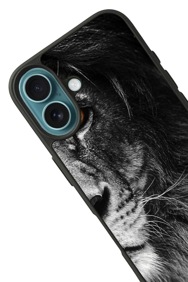 iPhone 16 Plus Uyumlu Aslan Tasarımlı Glossy Premium Kılıf