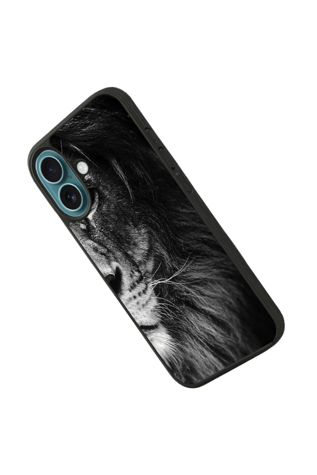 iPhone 16 Plus Uyumlu Aslan Tasarımlı Glossy Premium Kılıf
