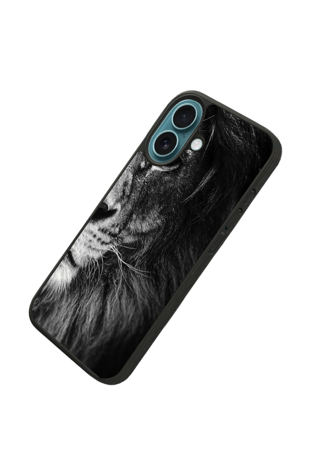 iPhone 16 Plus Uyumlu Aslan Tasarımlı Glossy Premium Kılıf