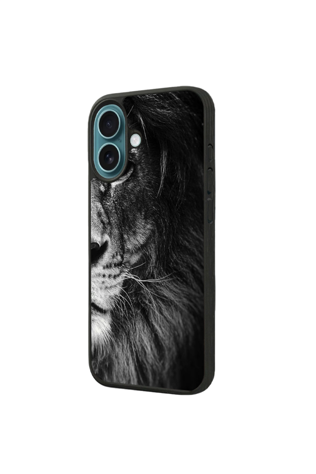 iPhone 16 Plus Uyumlu Aslan Tasarımlı Glossy Premium Kılıf