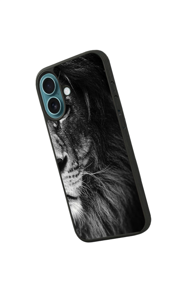 iPhone 16 Plus Uyumlu Aslan Tasarımlı Glossy Premium Kılıf