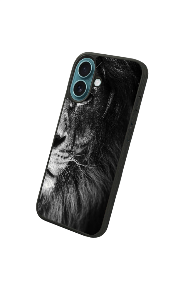iPhone 16 Plus Uyumlu Aslan Tasarımlı Glossy Premium Kılıf