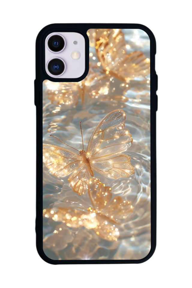 iPhone 11 Uyumlu Kelebek Tasarımlı Glossy Premium Kılıf