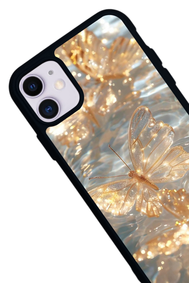 iPhone 11 Uyumlu Kelebek Tasarımlı Glossy Premium Kılıf