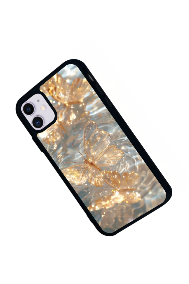 iPhone 11 Uyumlu Kelebek Tasarımlı Glossy Premium Kılıf