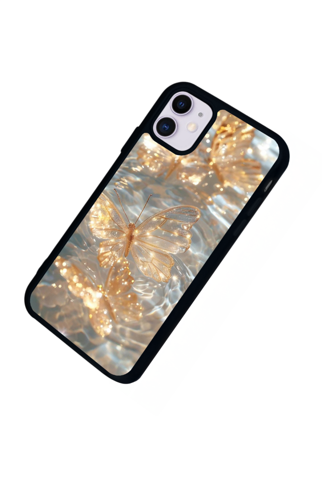 iPhone 11 Uyumlu Kelebek Tasarımlı Glossy Premium Kılıf