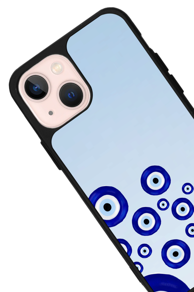 iPhone 14 Plus Uyumlu Nazar Tasarımlı Glossy Premium Kılıf