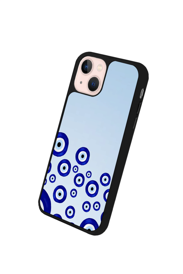 iPhone 14 Plus Uyumlu Nazar Tasarımlı Glossy Premium Kılıf
