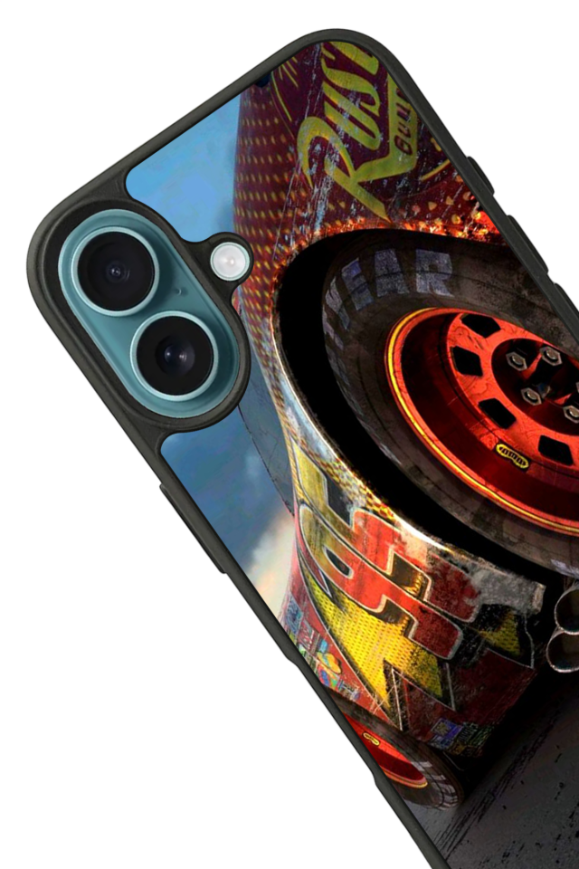 iPhone 16 Uyumlu Şimsek McQueen Tasarımlı Glossy Premium Kılıf