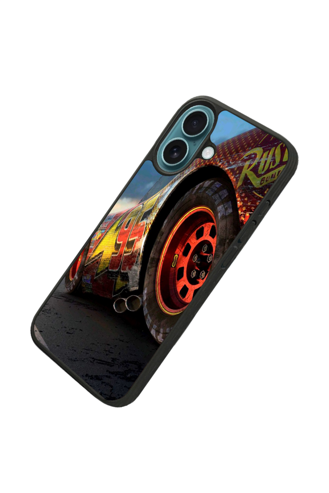 iPhone 16 Uyumlu Şimsek McQueen Tasarımlı Glossy Premium Kılıf