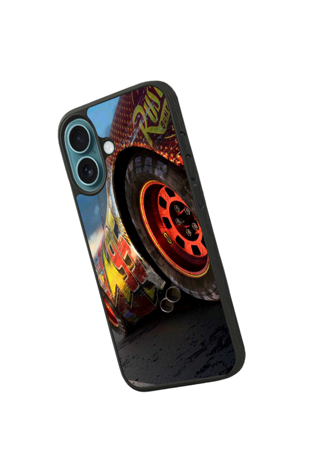 iPhone 16 Uyumlu Şimsek McQueen Tasarımlı Glossy Premium Kılıf