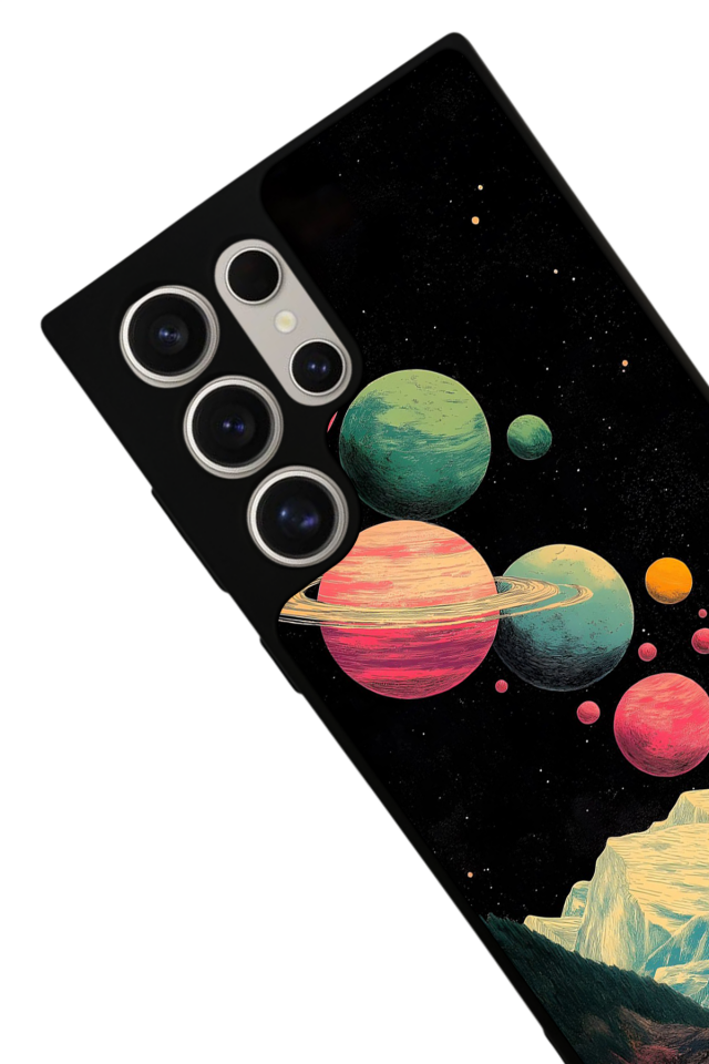 Samsung Galaxy S23 Ultra Uyumlu Uzay Tasarımlı Glossy Premium Kılıf