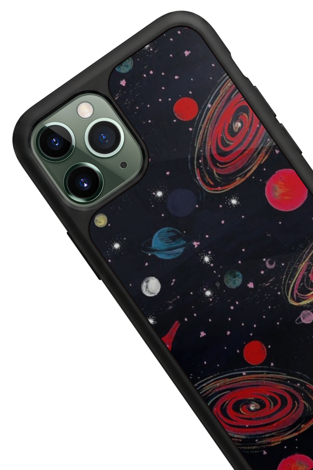 iPhone 11 Pro Uyumlu Uzay Tasarımlı Glossy Premium Kılıf