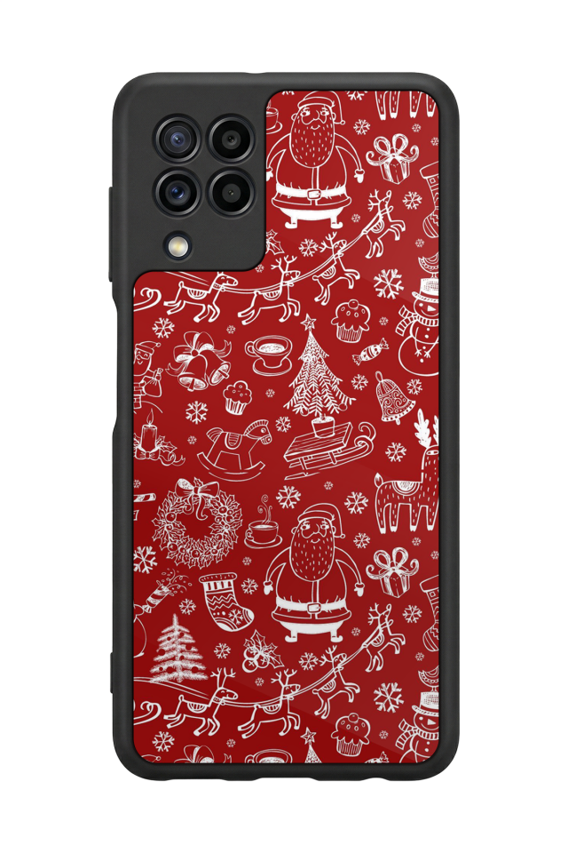 Samsung Galaxy M32 Uyumlu Yilbasi Christmas Tasarımlı Glossy Premium Kılıf