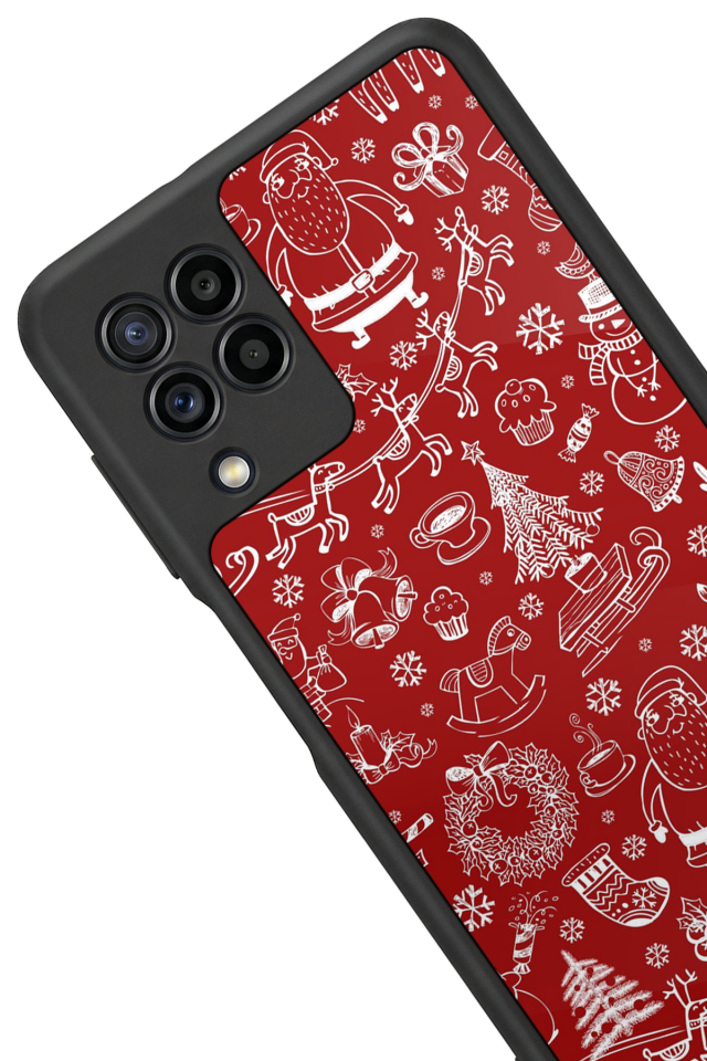 Samsung Galaxy M32 Uyumlu Yilbasi Christmas Tasarımlı Glossy Premium Kılıf
