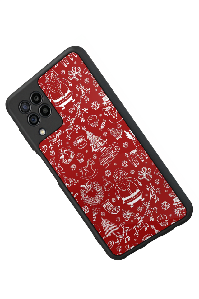 Samsung Galaxy M32 Uyumlu Yilbasi Christmas Tasarımlı Glossy Premium Kılıf