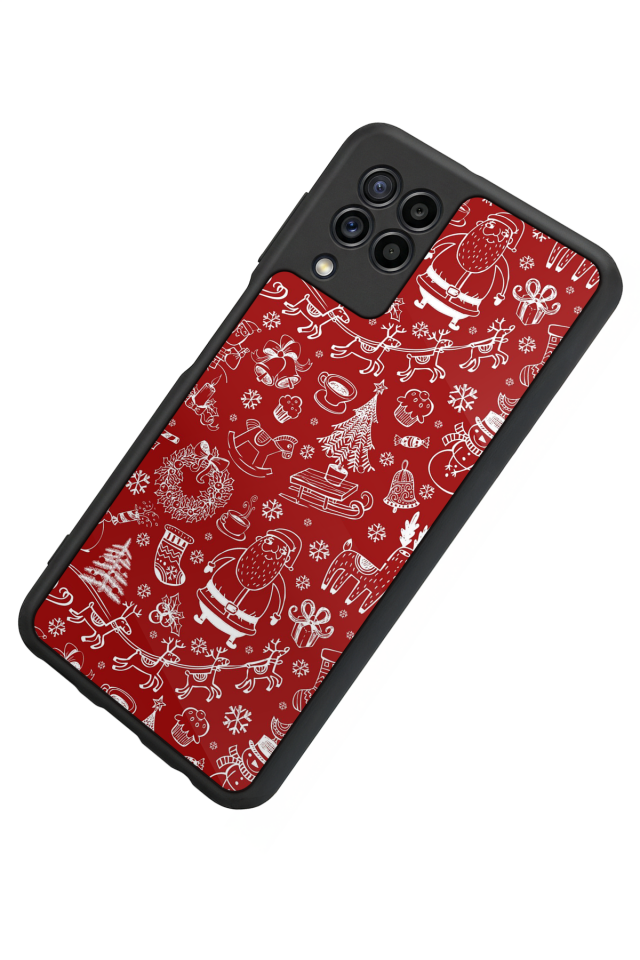 Samsung Galaxy M32 Uyumlu Yilbasi Christmas Tasarımlı Glossy Premium Kılıf