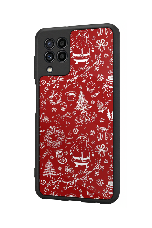 Samsung Galaxy M32 Uyumlu Yilbasi Christmas Tasarımlı Glossy Premium Kılıf