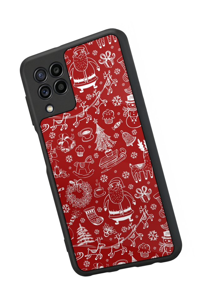 Samsung Galaxy M32 Uyumlu Yilbasi Christmas Tasarımlı Glossy Premium Kılıf