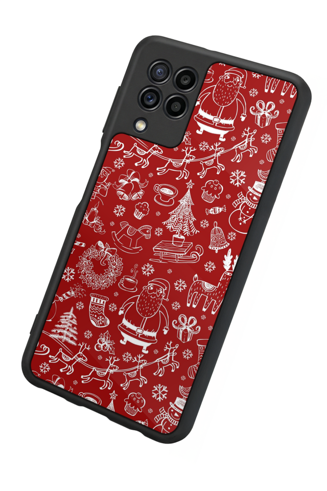 Samsung Galaxy M32 Uyumlu Yilbasi Christmas Tasarımlı Glossy Premium Kılıf