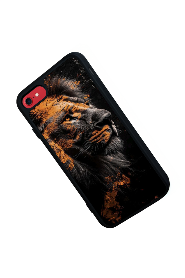 iPhone SE Uyumlu Aslan Tasarımlı Glossy Premium Kılıf