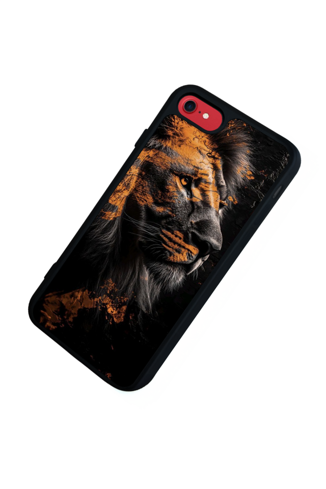 iPhone SE Uyumlu Aslan Tasarımlı Glossy Premium Kılıf