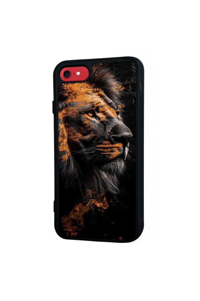 iPhone SE Uyumlu Aslan Tasarımlı Glossy Premium Kılıf