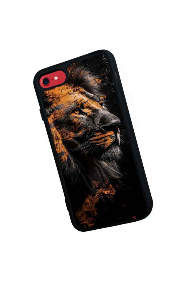 iPhone SE Uyumlu Aslan Tasarımlı Glossy Premium Kılıf
