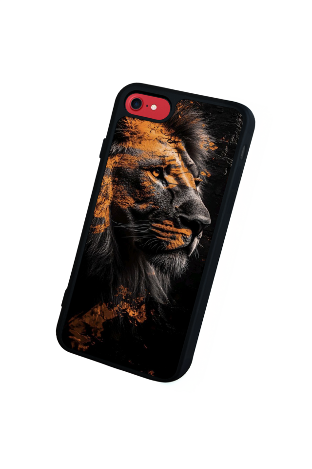 iPhone SE Uyumlu Aslan Tasarımlı Glossy Premium Kılıf