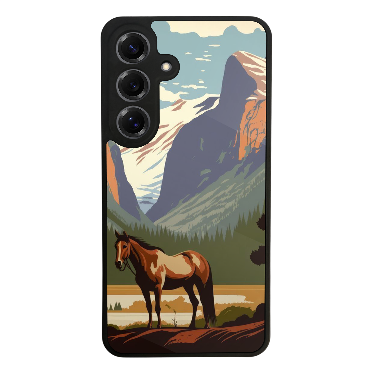 Samsung Galaxy S25 Uyumlu At Horse Tasarımlı Glossy Premium Kılıf