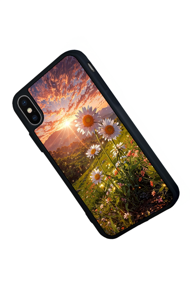 iPhone X/ XS Uyumlu Cicek Tasarımlı Glossy Premium Kılıf