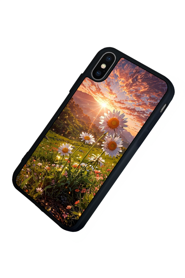 iPhone X/ XS Uyumlu Cicek Tasarımlı Glossy Premium Kılıf
