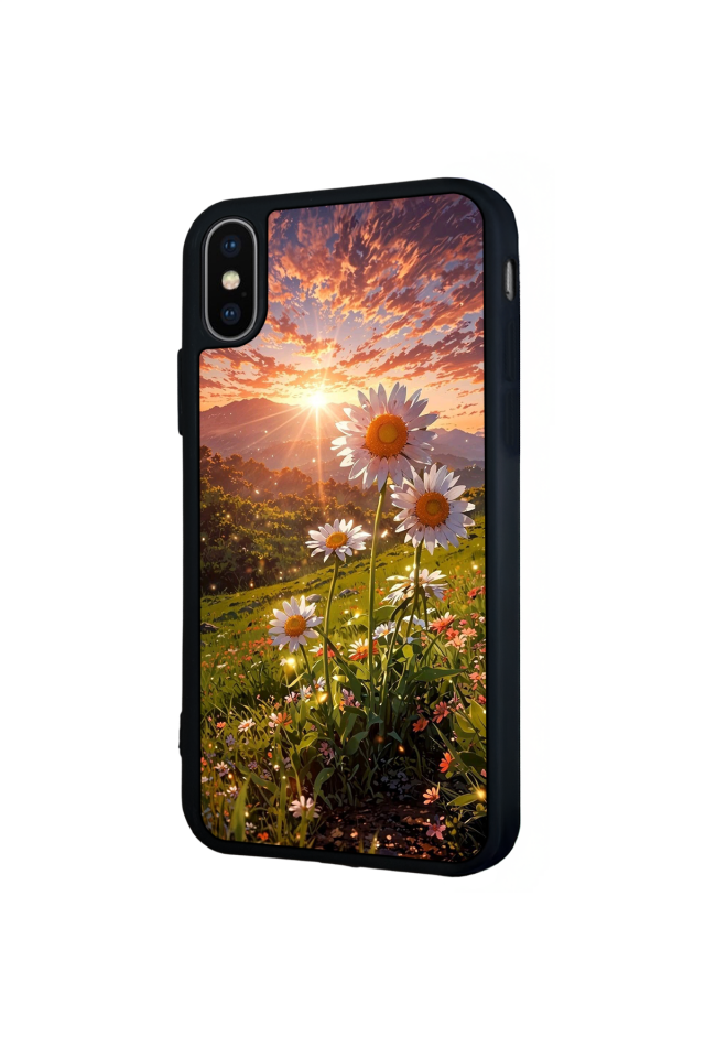 iPhone X/ XS Uyumlu Cicek Tasarımlı Glossy Premium Kılıf