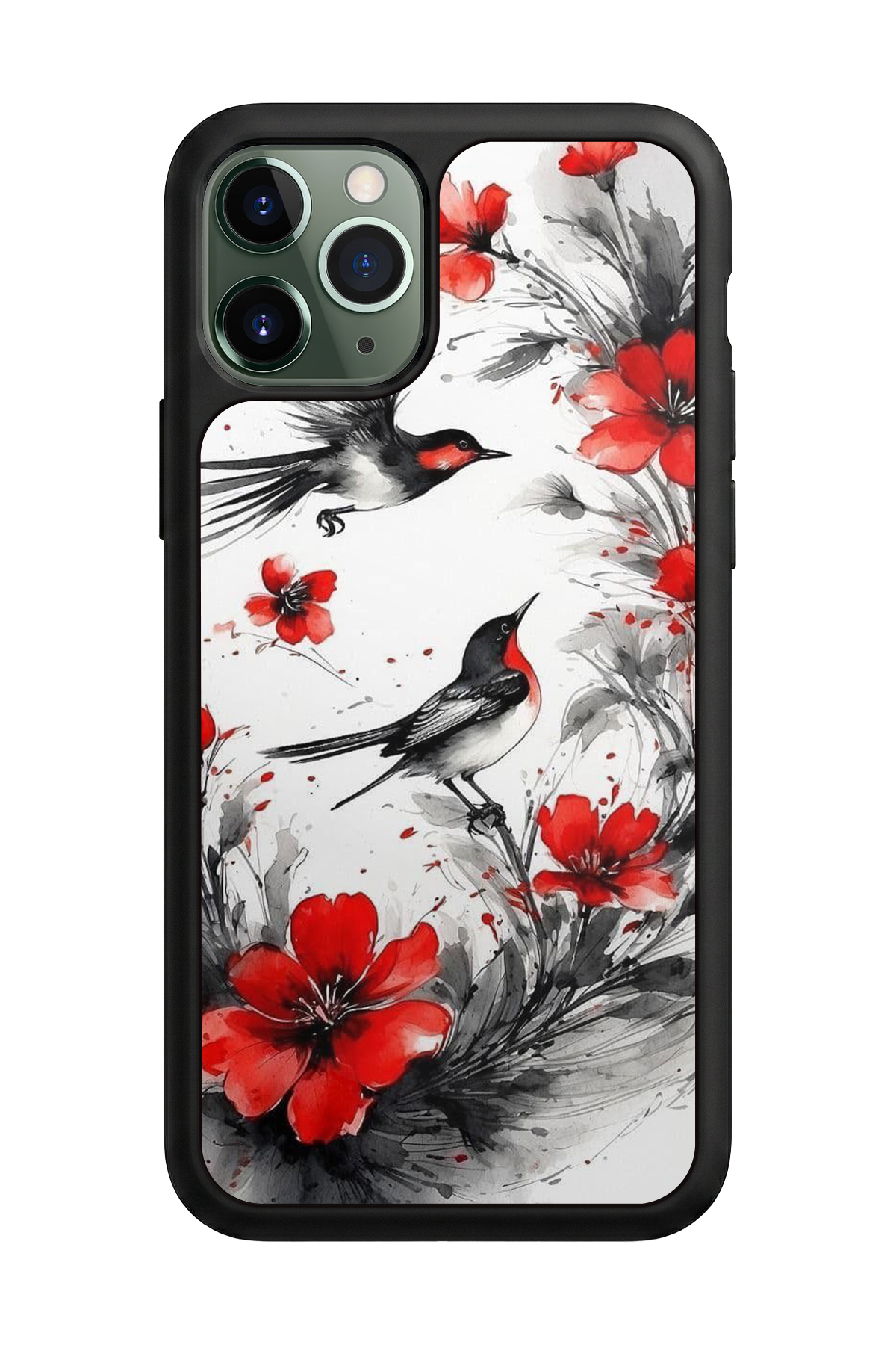 iPhone 11 Pro Max Uyumlu Floral Tasarımlı Glossy Premium Kılıf