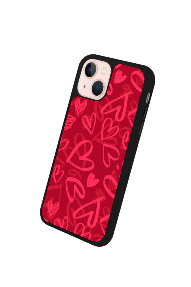 iPhone 13 Mini Uyumlu Kalp Love Tasarımlı Glossy Premium Kılıf