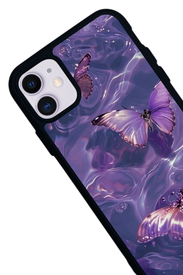 iPhone 11 Uyumlu Kelebek Tasarımlı Glossy Premium Kılıf