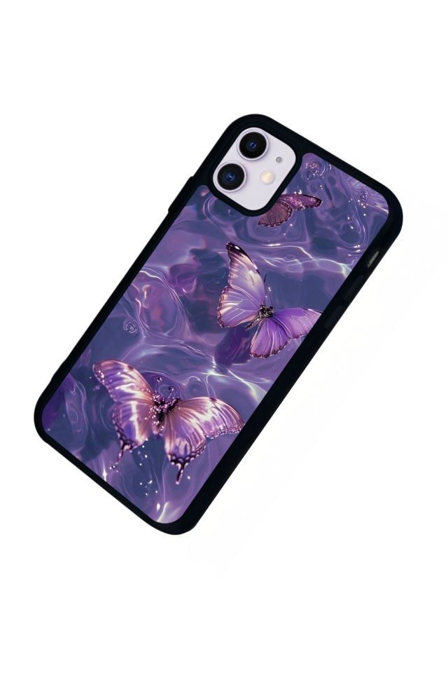 iPhone 11 Uyumlu Kelebek Tasarımlı Glossy Premium Kılıf
