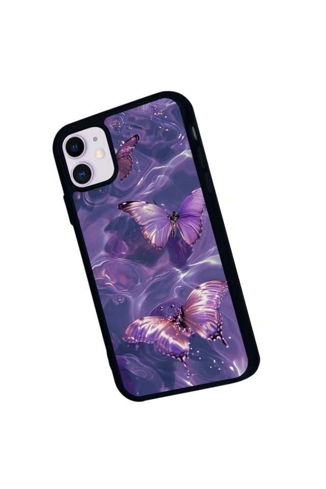 iPhone 11 Uyumlu Kelebek Tasarımlı Glossy Premium Kılıf