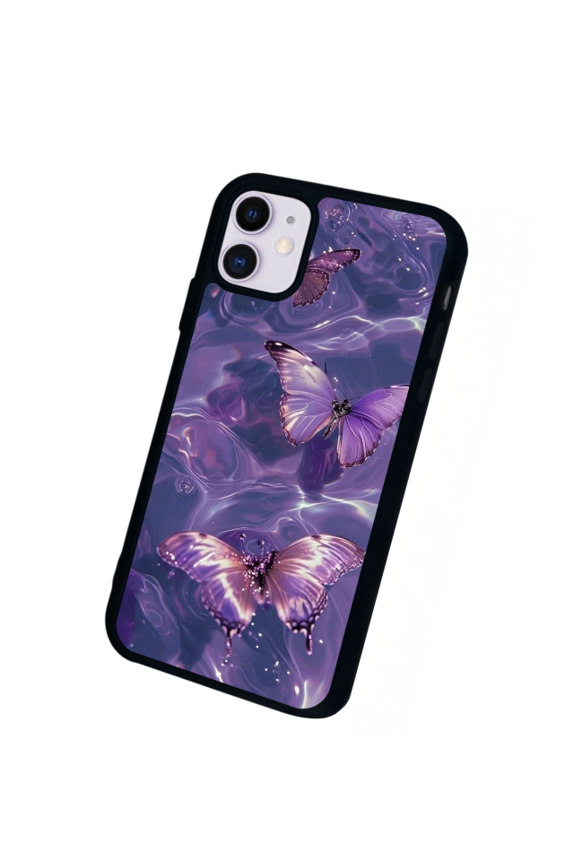 iPhone 11 Uyumlu Kelebek Tasarımlı Glossy Premium Kılıf