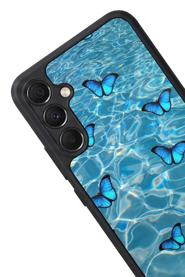 Samsung Galaxy M34 Uyumlu Kelebek Tasarımlı Glossy Premium Kılıf