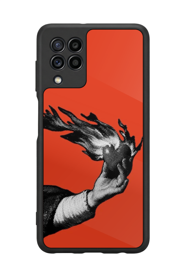 Samsung Galaxy M22 Uyumlu Kirmizi Tasarımlı Glossy Premium Kılıf
