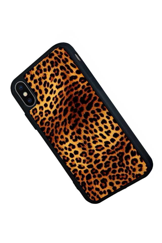 iPhone XS Max Uyumlu Leopar Tasarımlı Glossy Premium Kılıf
