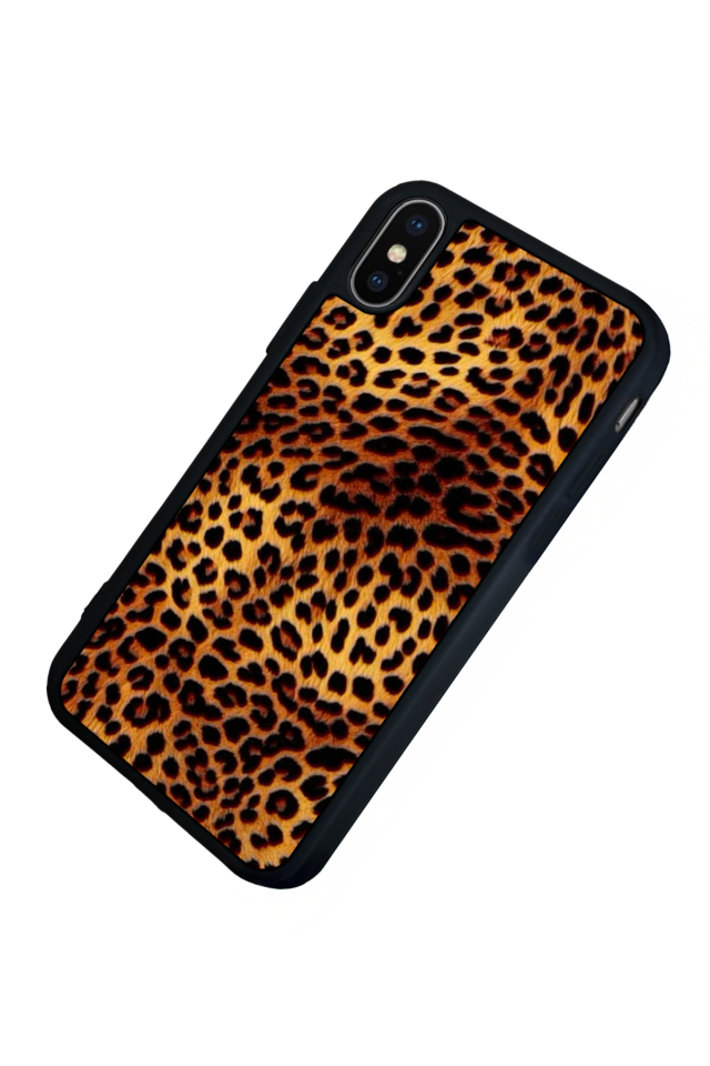 iPhone XS Max Uyumlu Leopar Tasarımlı Glossy Premium Kılıf