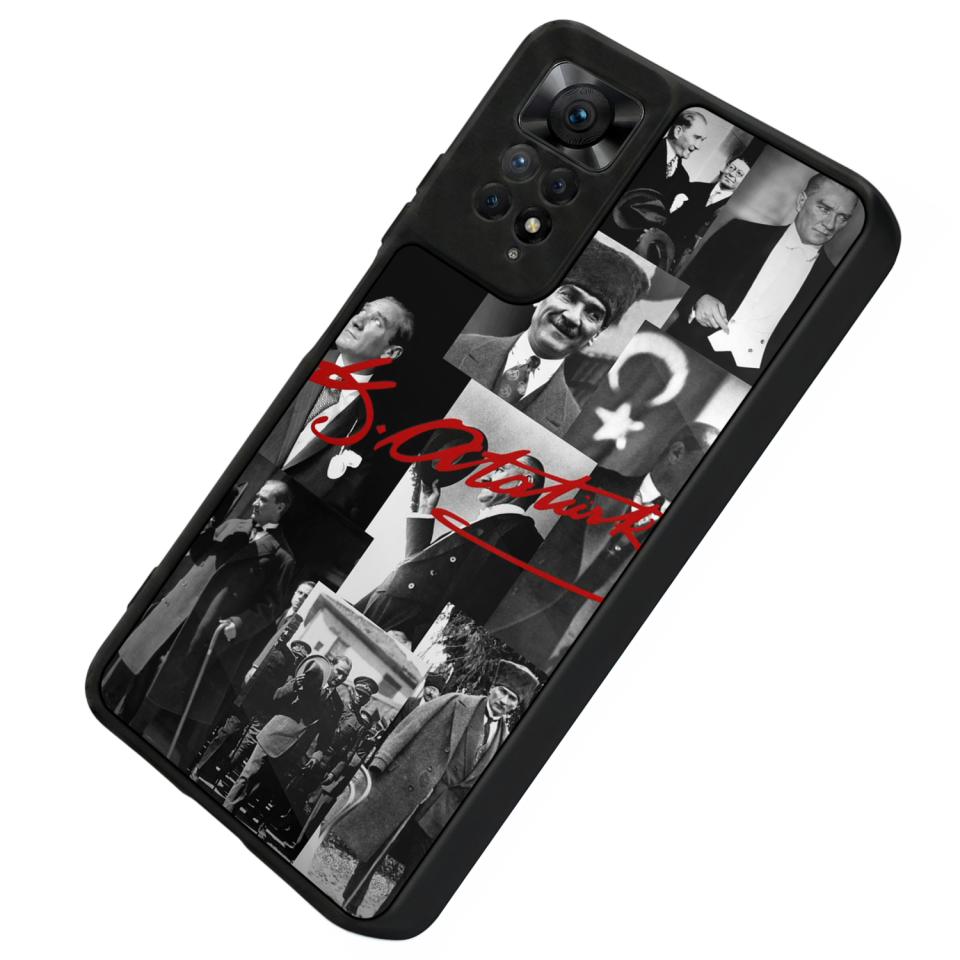 Xiaomi Redmi Note 12 Pro Uyumlu Mustafa Kemal Ataturk Tasarımlı Glossy Premium Kılıf
