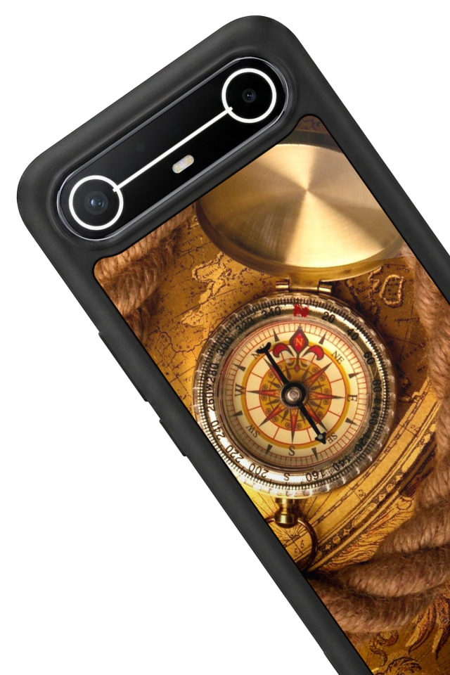 Tecno Spark Slim 5G Uyumlu Pusula Tasarımlı Glossy Premium Kılıf