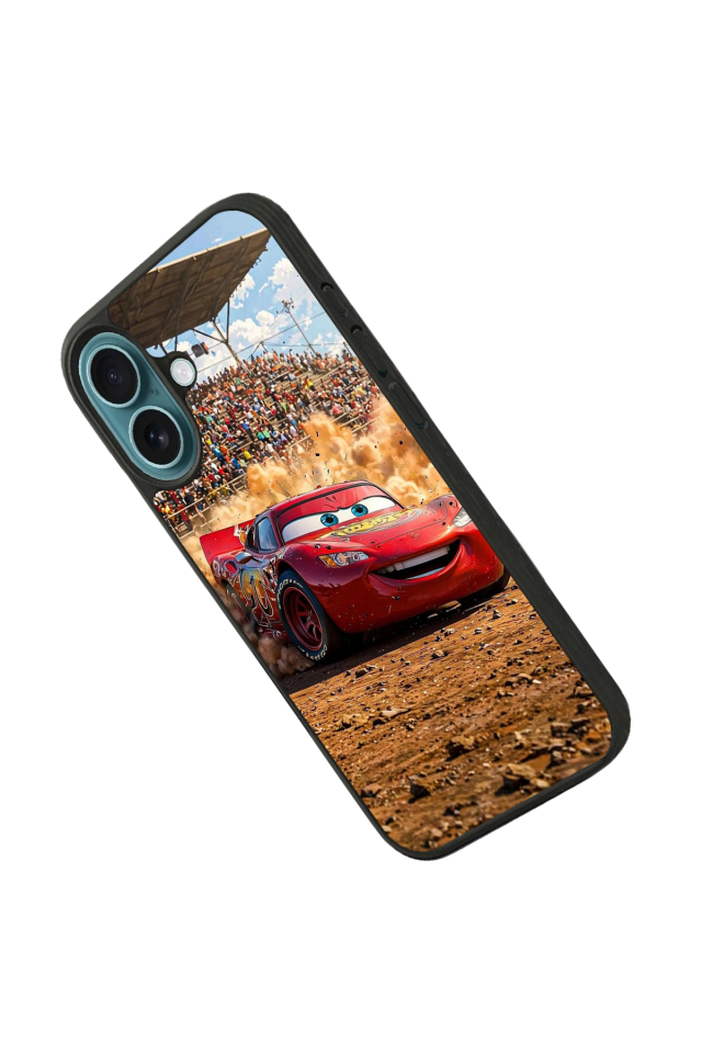 iPhone 16 Uyumlu Şimsek McQueen Tasarımlı Glossy Premium Kılıf
